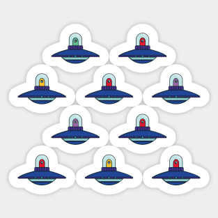 Colorful UFO pattern Sticker